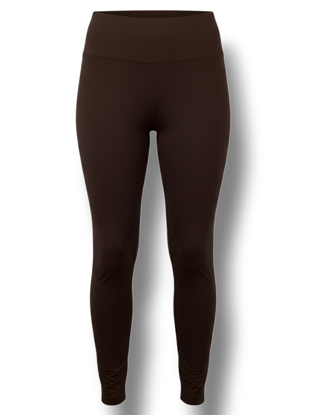 Wonderly Women’s Wide Waist Band Solid Fleece Lined Leggings, Brown, size XXL